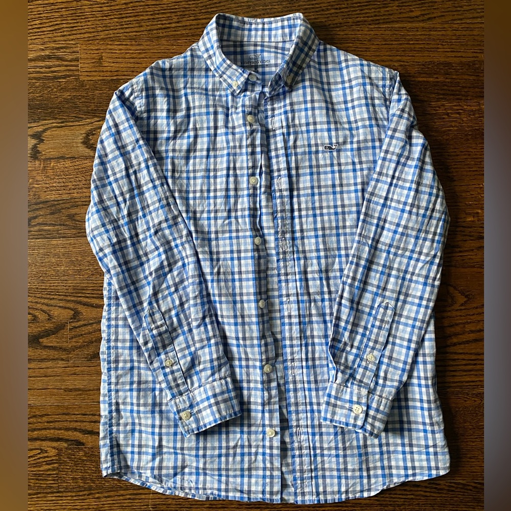 Vineyard Vines Boys Size Medium 12-14 Cotton Button Down Shirt